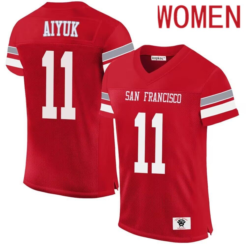 Women San Francisco 49ers 11 Aiyuk red 2024 Nike Limited NFL throwback Jersey